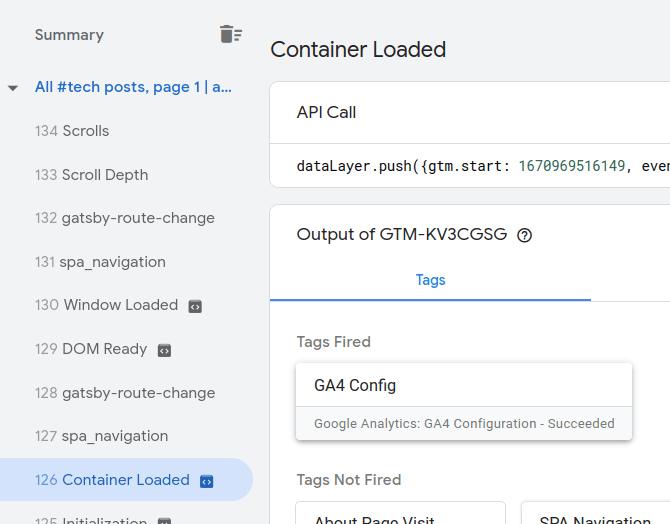 GA Config GTM Event