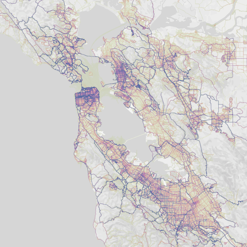 Northern California State Strava HeatMap