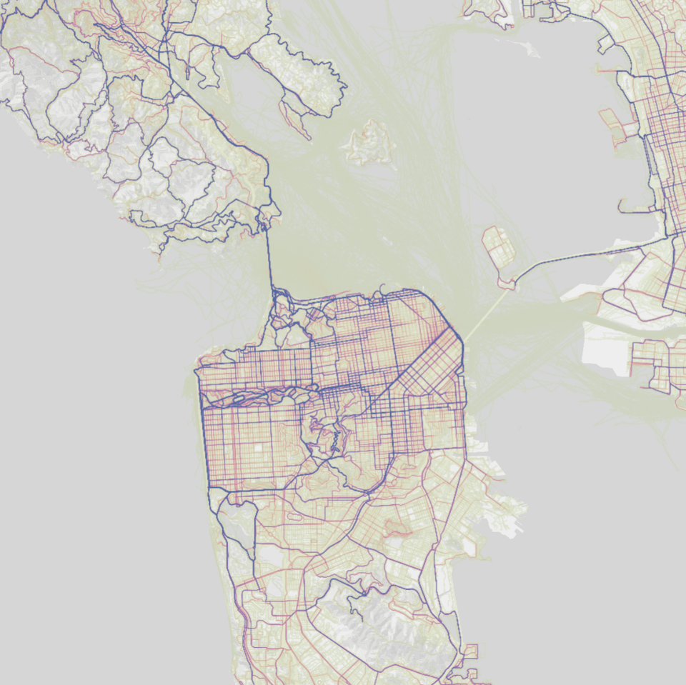 San Francisco Strava HeatMap